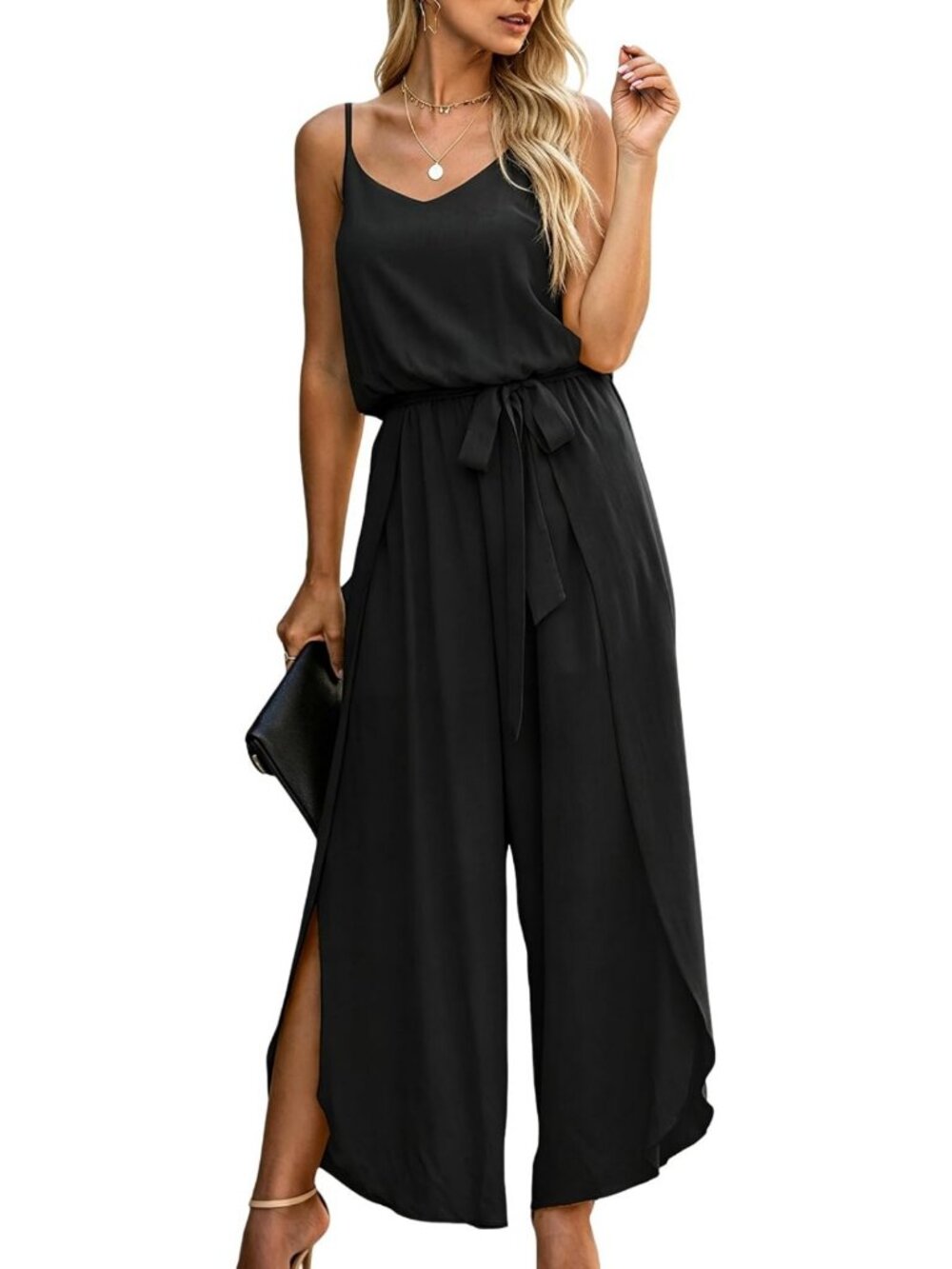 Summer Beach Wide Leg Jumpsuit - Spaghetti Strap Loose Fit Romper for Women
